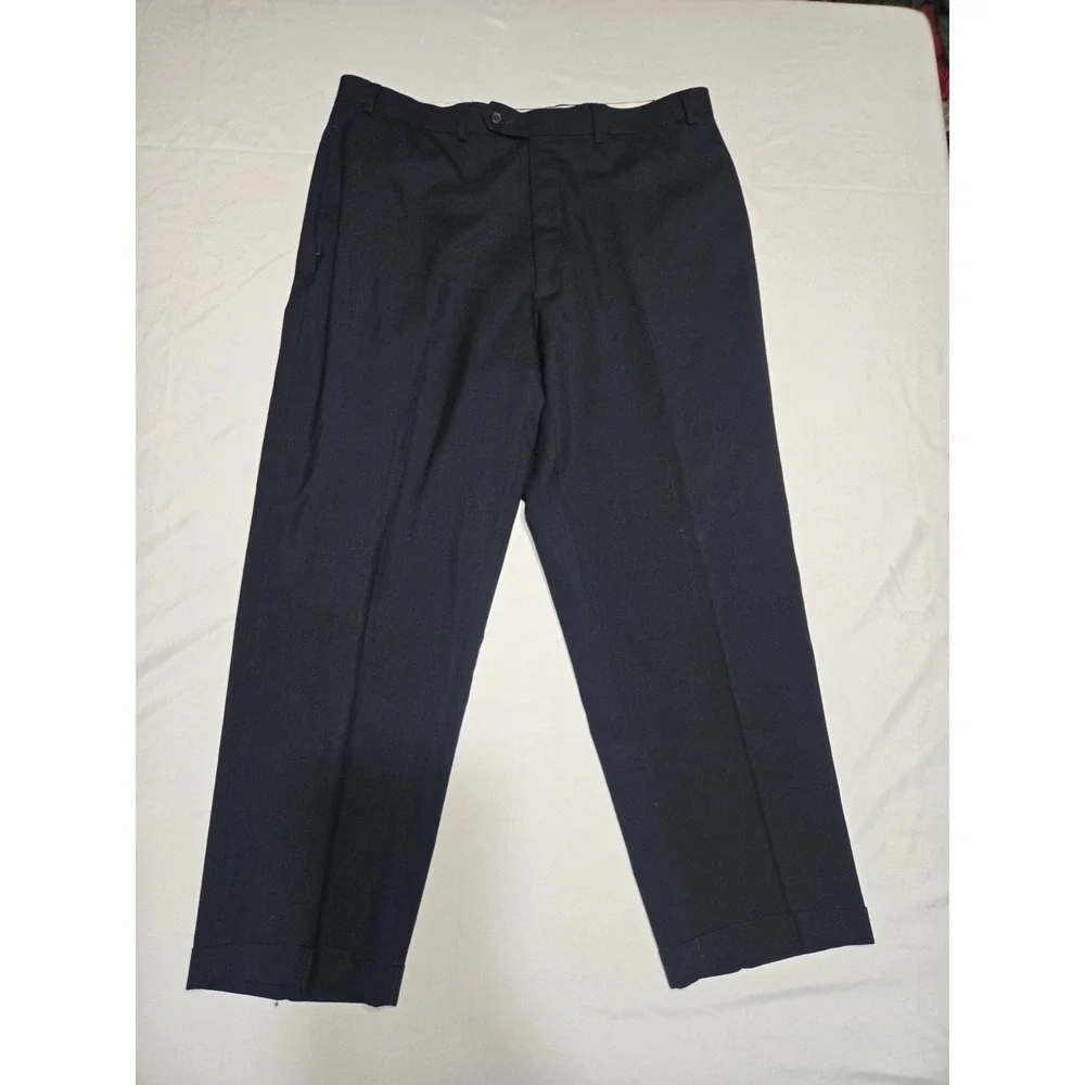 Lauren Ralph Lauren Total Comfort Mens‎ 38x32 (38x27 Hem) Navy Wool Dress Pants